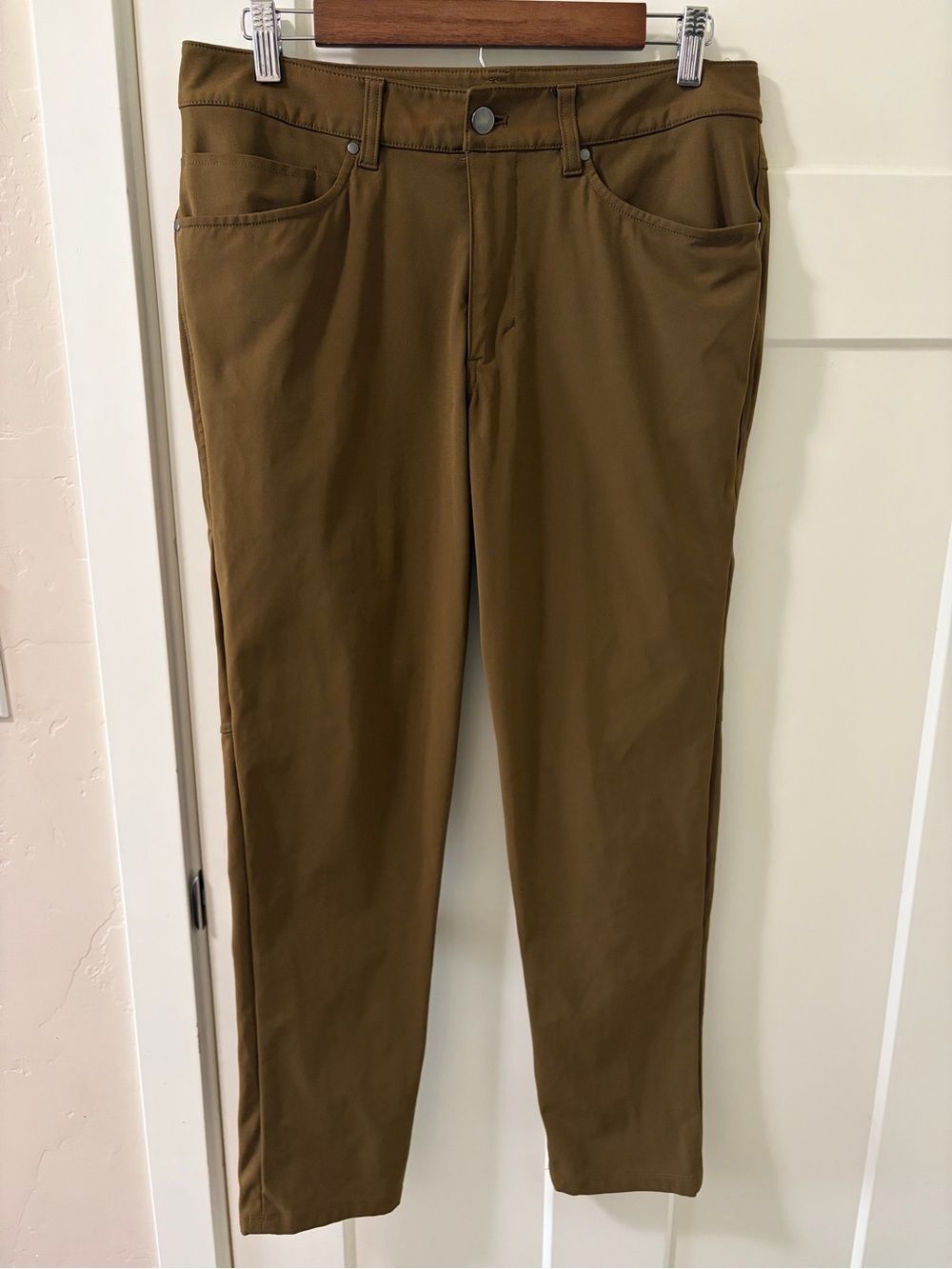 Lululemon ABC Slim-Fit 5 Pocket Pant 30L Warpstreme, Artifact Brown, Size 31
